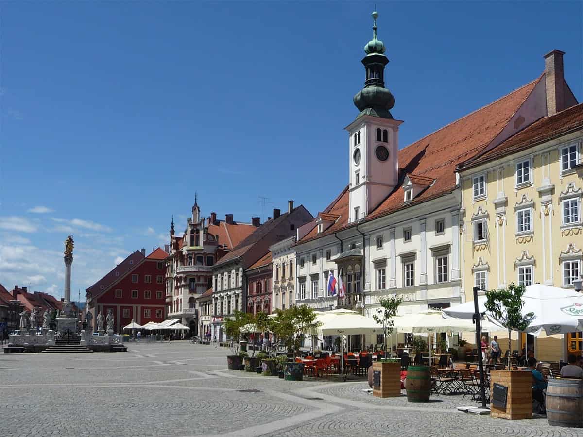 Het centrale plein van Maribor