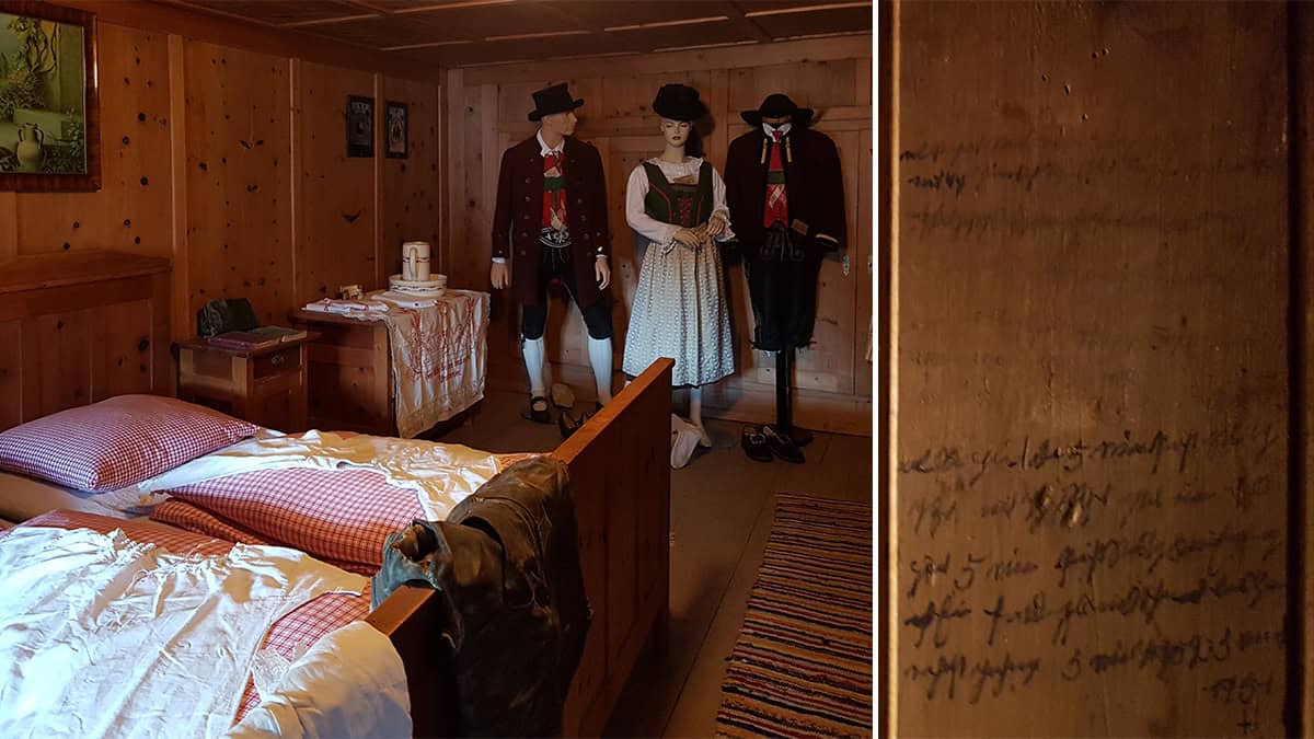 Slaapkamer en Pale's handschrift op de muur