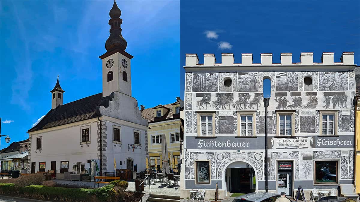 Radhuis en Sgrafittohuis in Gmünd