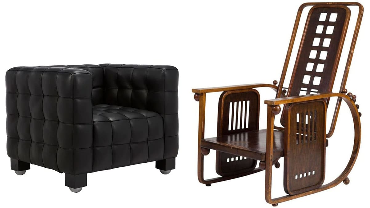 Links ontwerp Kubus en rechts de Sitzmachine