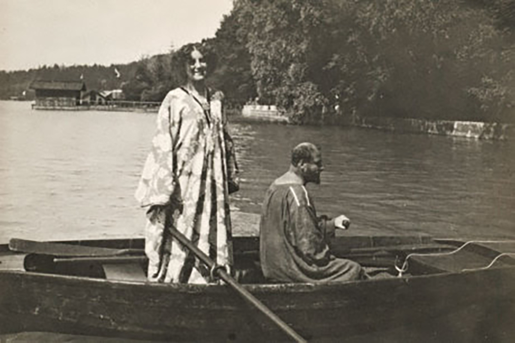 Emilie Flöge en Gustav Klimt op de Attersee